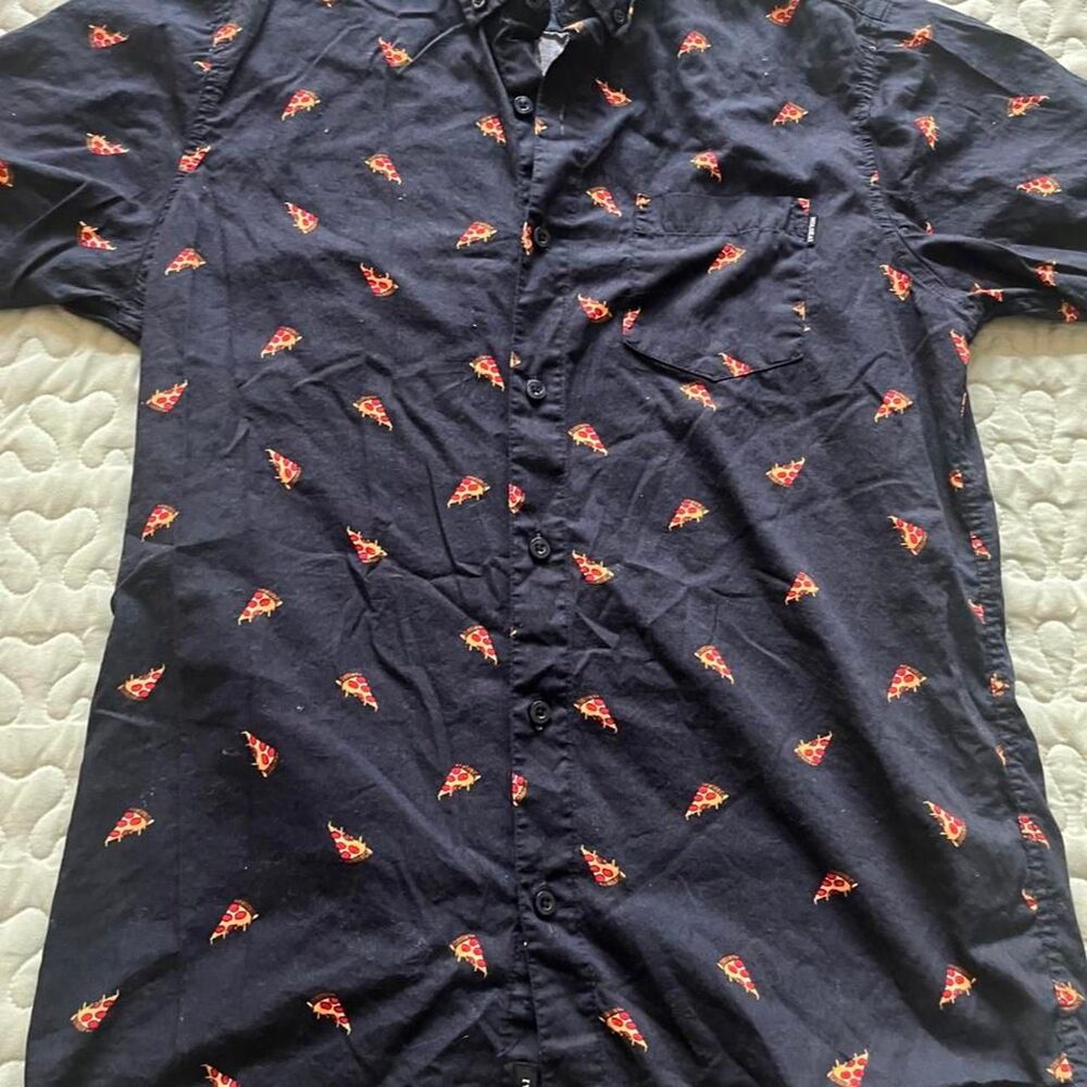 Molokai Surf Co Men's pizza Navy and Blue Shirt